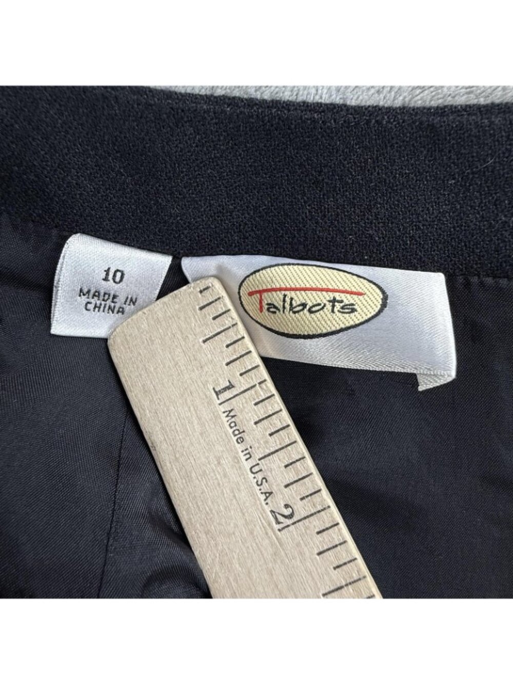 Talbots Skirt Womens 10 Black Wool Pencil Lined Midi Stretch Career Work Office - Picture 3 of 14